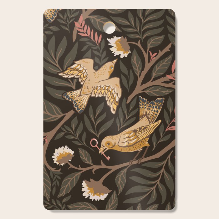 Secret Garden Spring Birds - Forest Green Cutting Board Gallery Image 1