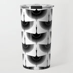 Japanese Crane Ornate Art Deco Monochrome Pattern Travel Mug Gallery Image 1