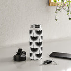 Japanese Crane Ornate Art Deco Monochrome Pattern Water Bottle Gallery Image 4