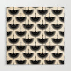Japanese Crane Ornate Art Deco Monochrome Pattern Wood Wall Art Gallery Image 1