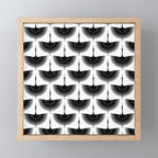 Japanese Crane Ornate Art Deco Monochrome Pattern Mini Art Print Gallery Image 1