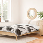 Japanese Crane Ornate Art Deco Monochrome Pattern Duvet Cover Gallery Image 2