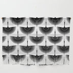 Japanese Crane Ornate Art Deco Monochrome Pattern Wall Hanging Gallery Image 1