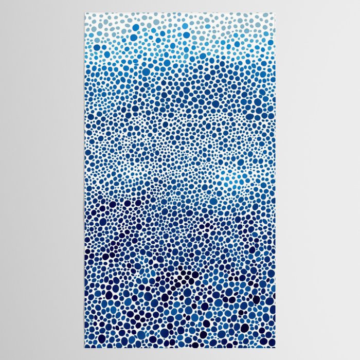 Japanese Art Navy Blue Wall Art Polkadot Abstract Print maximalist Wall Art Wabi Sabi Poster Tablecloth Gallery Image 2