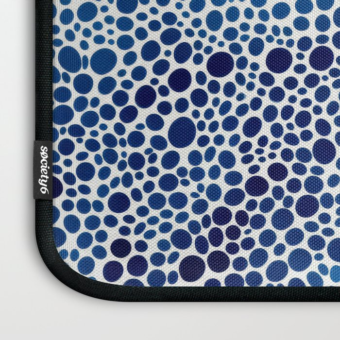 Japanese Art Navy Blue Wall Art Polkadot Abstract Print maximalist Wall Art Wabi Sabi Poster Laptop Sleeve Gallery Image 3