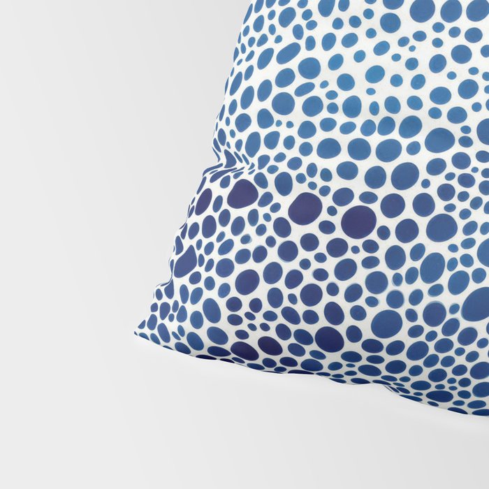 Japanese Art Navy Blue Wall Art Polkadot Abstract Print maximalist Wall Art Wabi Sabi Poster Pillow Sham Gallery Image 4