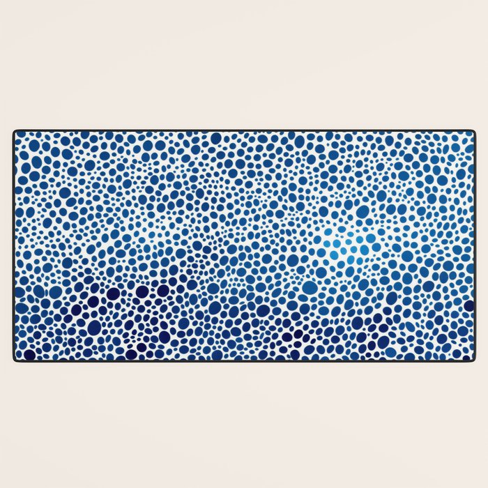 Japanese Art Navy Blue Wall Art Polkadot Abstract Print maximalist Wall Art Wabi Sabi Poster Desk Mat Gallery Image 3