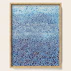 Japanese Art Navy Blue Wall Art Polkadot Abstract Print maximalist Wall Art Wabi Sabi Poster Serving Tray Gallery Image 1