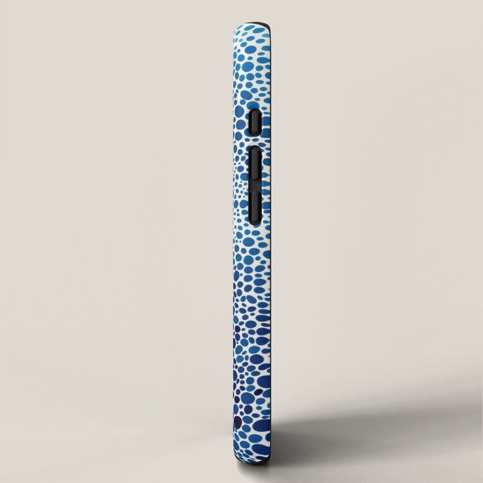Japanese Art Navy Blue Wall Art Polkadot Abstract Print maximalist Wall Art Wabi Sabi Poster iPhone Case Gallery Image 2