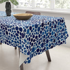 Japanese Art Navy Blue Wall Art Polkadot Abstract Print maximalist Wall Art Wabi Sabi Poster Tablecloth Gallery Image 3