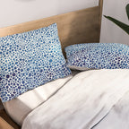 Japanese Art Navy Blue Wall Art Polkadot Abstract Print maximalist Wall Art Wabi Sabi Poster Pillow Sham Gallery Image 2