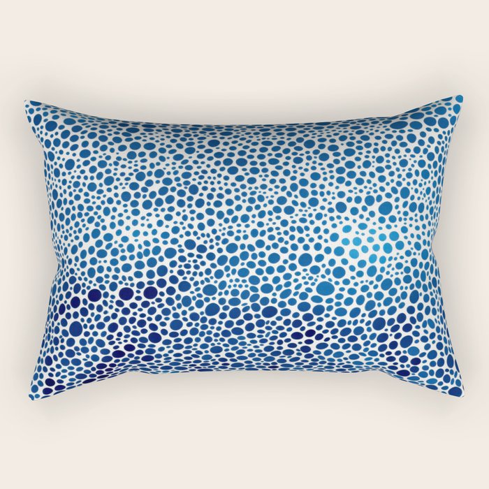 Japanese Art Navy Blue Wall Art Polkadot Abstract Print maximalist Wall Art Wabi Sabi Poster Rectangular Pillow Gallery Image 1
