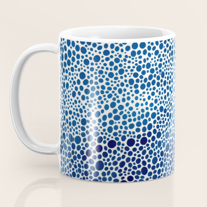 Japanese Art Navy Blue Wall Art Polkadot Abstract Print maximalist Wall Art Wabi Sabi Poster Coffee Mug Gallery Image 3