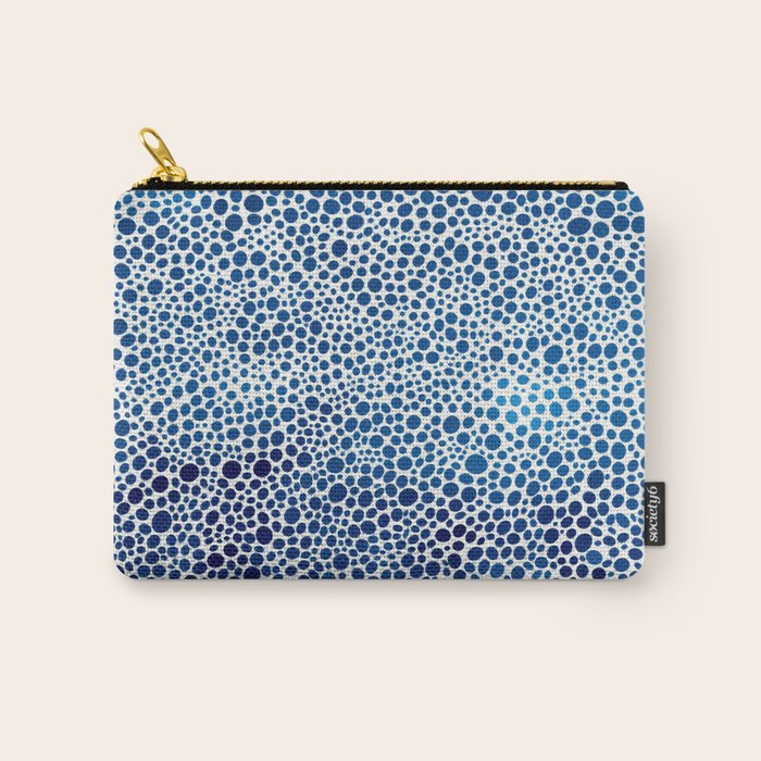 Japanese Art Navy Blue Wall Art Polkadot Abstract Print maximalist Wall Art Wabi Sabi Poster Carry All Pouch Gallery Image 1