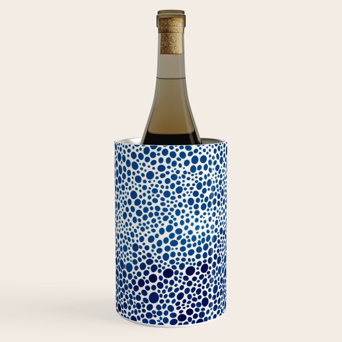 Japanese Art Navy Blue Wall Art Polkadot Abstract Print maximalist Wall Art Wabi Sabi Poster Wine Chiller Gallery Image 2