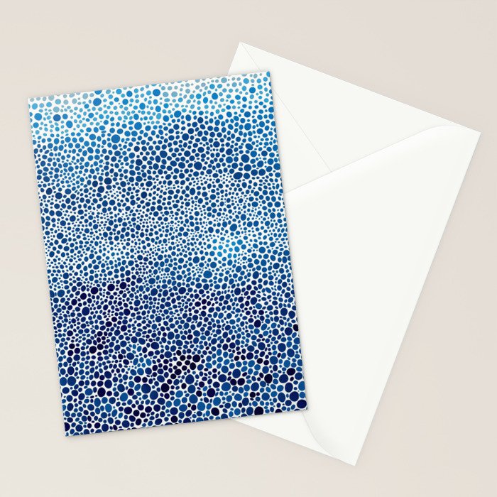 Japanese Art Navy Blue Wall Art Polkadot Abstract Print maximalist Wall Art Wabi Sabi Poster Stationery Card Gallery Image 2