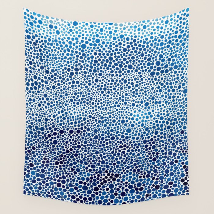 Japanese Art Navy Blue Wall Art Polkadot Abstract Print maximalist Wall Art Wabi Sabi Poster Wall Tapestry Gallery Image 4