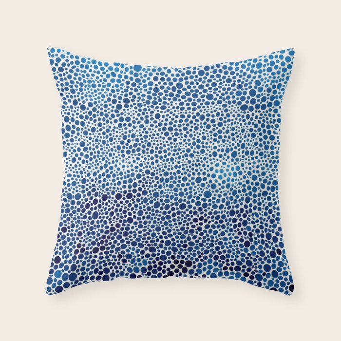 Japanese Art Navy Blue Wall Art Polkadot Abstract Print maximalist Wall Art Wabi Sabi Poster Throw Pillow Gallery Image 6