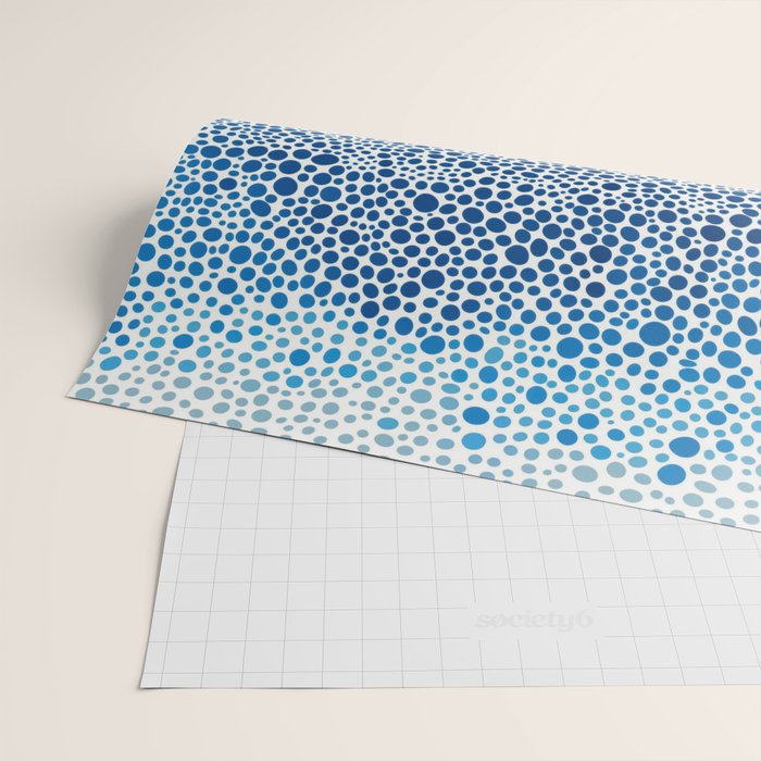 Japanese Art Navy Blue Wall Art Polkadot Abstract Print maximalist Wall Art Wabi Sabi Poster Wrapping Paper Gallery Image 2