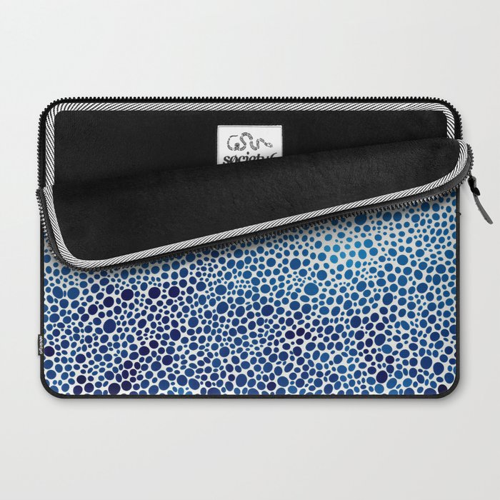Japanese Art Navy Blue Wall Art Polkadot Abstract Print maximalist Wall Art Wabi Sabi Poster Laptop Sleeve Gallery Image 2