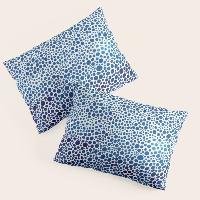 Japanese Art Navy Blue Wall Art Polkadot Abstract Print maximalist Wall Art Wabi Sabi Poster Pillow Sham Gallery Image 3