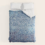 Japanese Art Navy Blue Wall Art Polkadot Abstract Print maximalist Wall Art Wabi Sabi Poster Duvet Cover Gallery Image 6