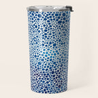 Japanese Art Navy Blue Wall Art Polkadot Abstract Print maximalist Wall Art Wabi Sabi Poster Travel Mug Gallery Image 2