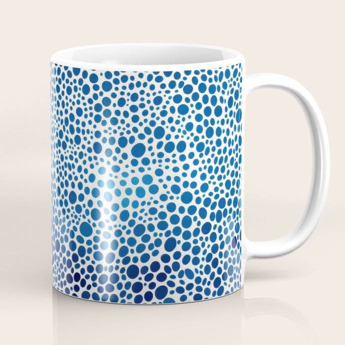 Japanese Art Navy Blue Wall Art Polkadot Abstract Print maximalist Wall Art Wabi Sabi Poster Coffee Mug Gallery Image 1