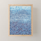 Japanese Art Navy Blue Wall Art Polkadot Abstract Print maximalist Wall Art Wabi Sabi Poster Mini Art Print Gallery Image 1