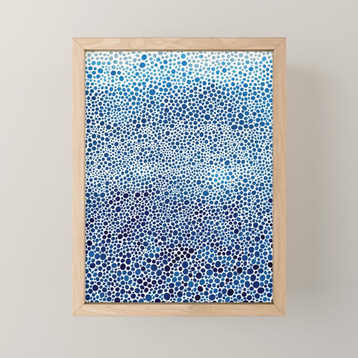 Japanese Art Navy Blue Wall Art Polkadot Abstract Print maximalist Wall Art Wabi Sabi Poster Mini Art Print Gallery Image 1