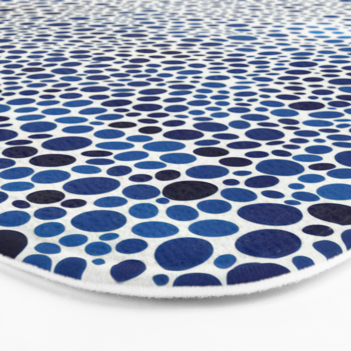 Japanese Art Navy Blue Wall Art Polkadot Abstract Print maximalist Wall Art Wabi Sabi Poster Bath Mat Gallery Image 3
