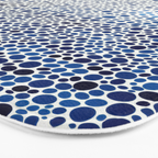 Japanese Art Navy Blue Wall Art Polkadot Abstract Print maximalist Wall Art Wabi Sabi Poster Bath Mat Gallery Image 3