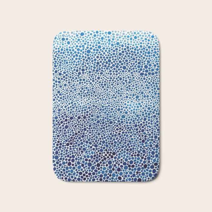 Japanese Art Navy Blue Wall Art Polkadot Abstract Print maximalist Wall Art Wabi Sabi Poster Bath Mat Gallery Image 1