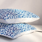 Japanese Art Navy Blue Wall Art Polkadot Abstract Print maximalist Wall Art Wabi Sabi Poster Pillow Sham Gallery Image 3