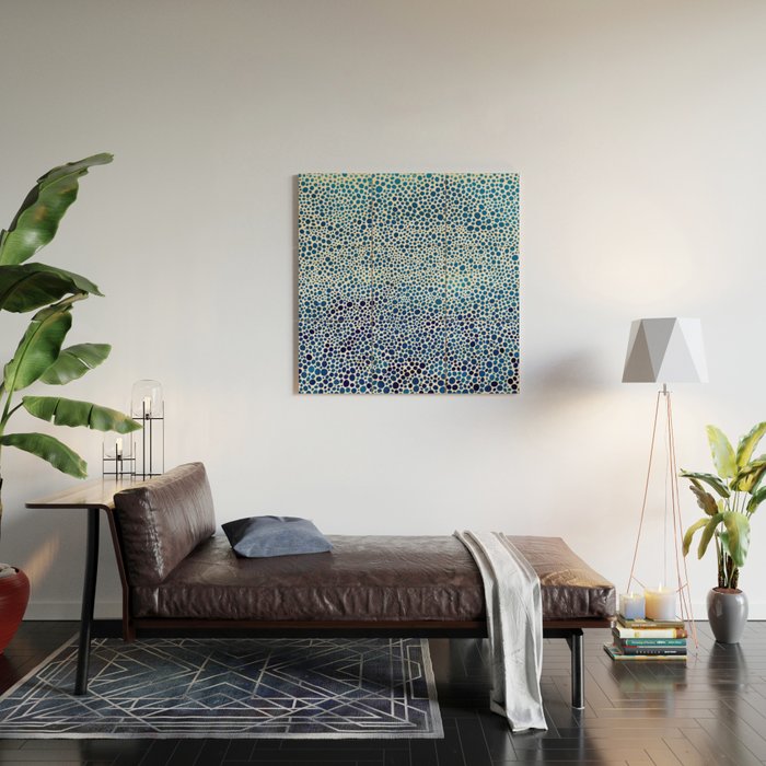 Japanese Art Navy Blue Wall Art Polkadot Abstract Print maximalist Wall Art Wabi Sabi Poster Wood Wall Art Gallery Image 2