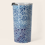 Japanese Art Navy Blue Wall Art Polkadot Abstract Print maximalist Wall Art Wabi Sabi Poster Travel Mug Gallery Image 3