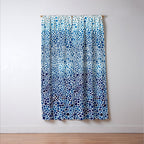 Japanese Art Navy Blue Wall Art Polkadot Abstract Print maximalist Wall Art Wabi Sabi Poster Window Curtain Gallery Image 3