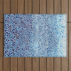 Japanese Art Navy Blue Wall Art Polkadot Abstract Print maximalist Wall Art Wabi Sabi Poster Outdoor Rug Gallery Image 1