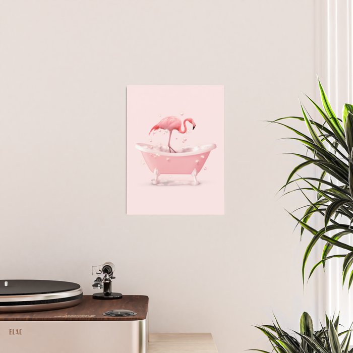 Bathtub Flamingo Poster Gallery Image 2