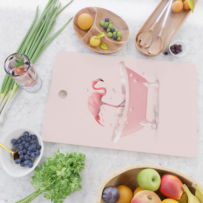 Bathtub Flamingo Cutting Board Gallery Image 2