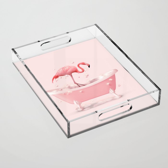 Bathtub Flamingo Acrylic Tray Gallery Image 1