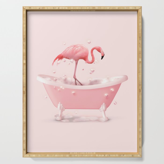 Bathtub Flamingo Serving Tray Gallery Image 1
