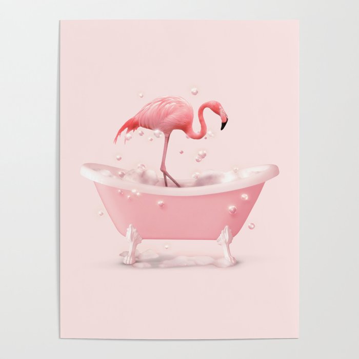 Bathtub Flamingo Poster Gallery Image 4