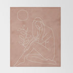 Engraved Nude Line I Throw Blanket Gallery Image 2