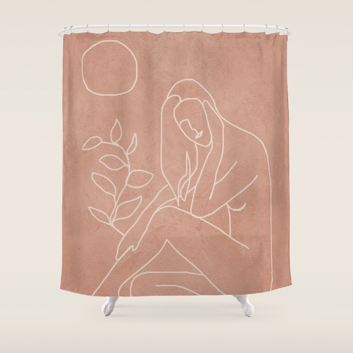 Engraved Nude Line I Shower Curtain Gallery Image 1