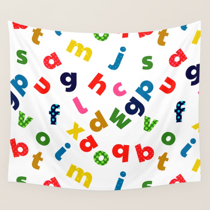 colourful alphabet Wall Tapestry Gallery Image 4