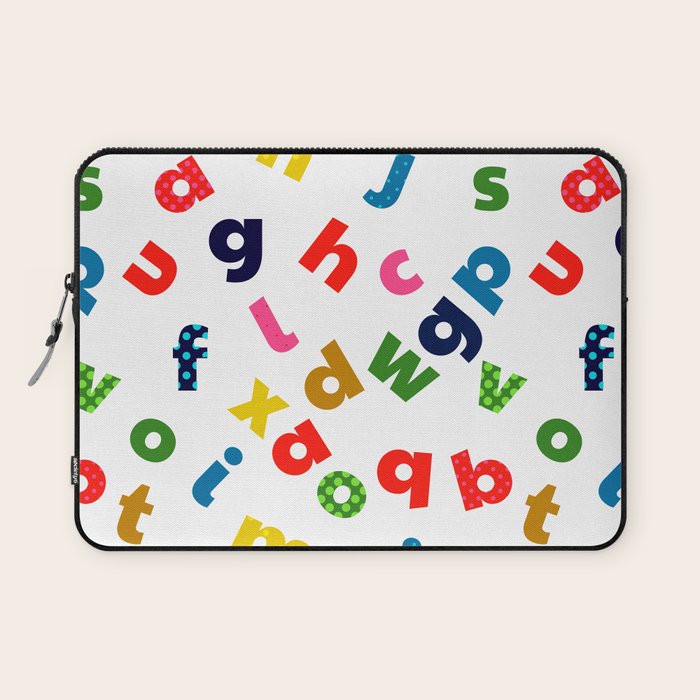 colourful alphabet Laptop Sleeve Gallery Image 1