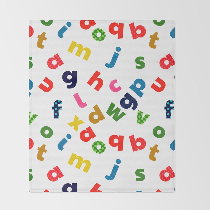 colourful alphabet Throw Blanket Gallery Image 2