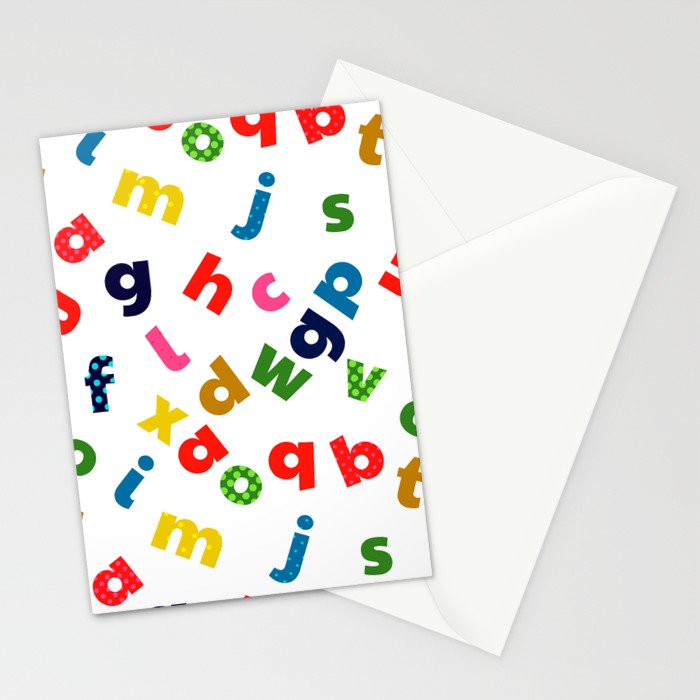 colourful alphabet Stationery Card Gallery Image 2