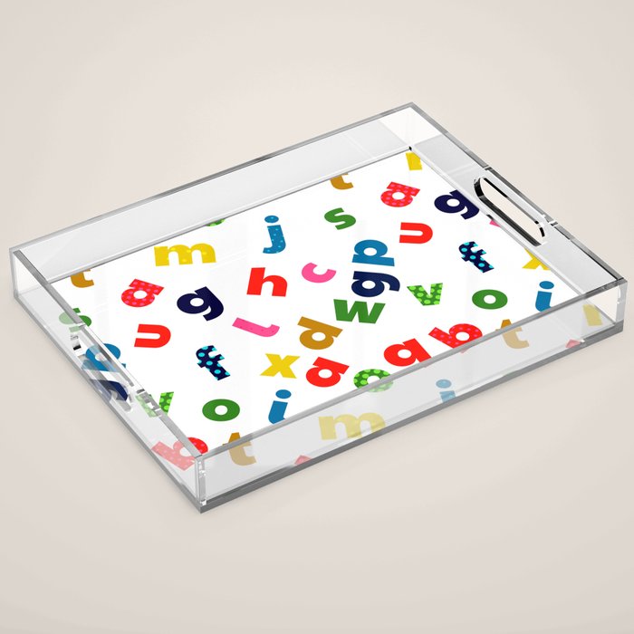 colourful alphabet Acrylic Tray Gallery Image 1